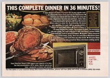 Sharp Vintage Print Ad R-7500 Microwave Oven 1973 Full-Color Retro