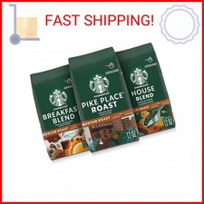 Starbucks Ground Coffee, Medium Roast Hot or Iced Coffee, Variety Pack, Three 12