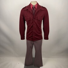 Vtg 60s 70s Farah Leisure Suit Mens Medium Jacket Coat 33 29 Pants Disco MCM Mod