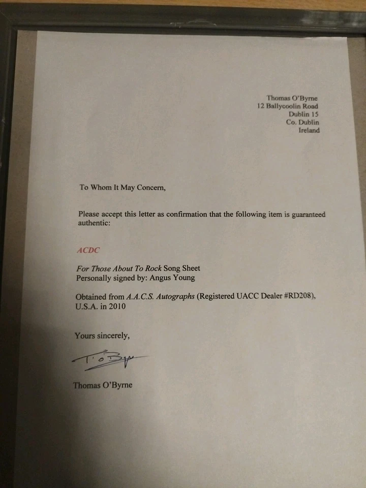 AC/DC Autogramm Angus Young Original Ohne Zertifikat  - Bild 4 von 4
