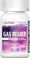 HealthA2Z  Gas Relief Simethicone 250mg  Fast Gas Relief  Relieve Symptoms Nat