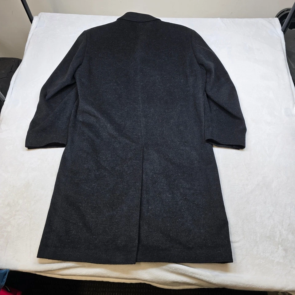 Chaps Ralph Lauren Overcoat Mens 40R Medium Dark Gray Wool Full Length - Image 3 of 4