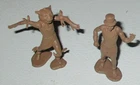 Marx 1950s Jungle Jim Chocolate Native Chief and Witchdoctor w/ Mis-Molded Base