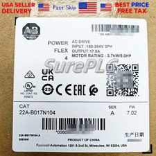 Allen Bradley  22A-B017N104 Sealed PowerFlex 4 3.7 kW 5 HP AC Drive US Free Tax