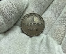 Moneta 1 Kreuzer 1864, German States Schwarzburg-Rudolstadt Km76a A269