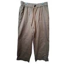 JW Anderson x Uniqlo Relaxed Ankle Length Pants Brown Cotton Drawstring Waist M