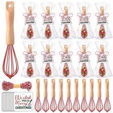 20 Sets Christmas Baking Gifts Set Includes 8 Inch Silicone Whisk with Wood H...