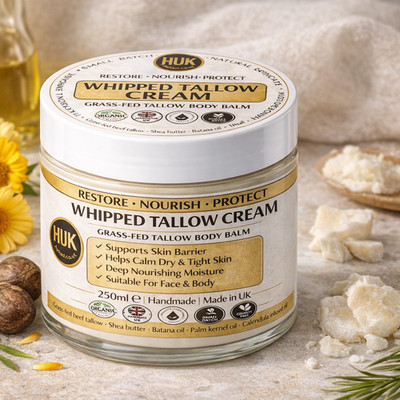 Whipped Tallow & Calendula Cream Dry Skin Balm Shea Moisturiser Handmade 250ml