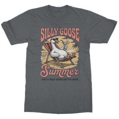 Goose Gettn Loose Funny Silly Summer Graphic Unisex T-Shirt