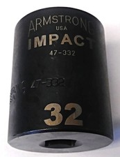 Armstrong 47-332 32mm Impact Socket 12 Drive 12pt Usa Armstrong 47-332 32mm Impact Socket 12 Drive 12pt Usa