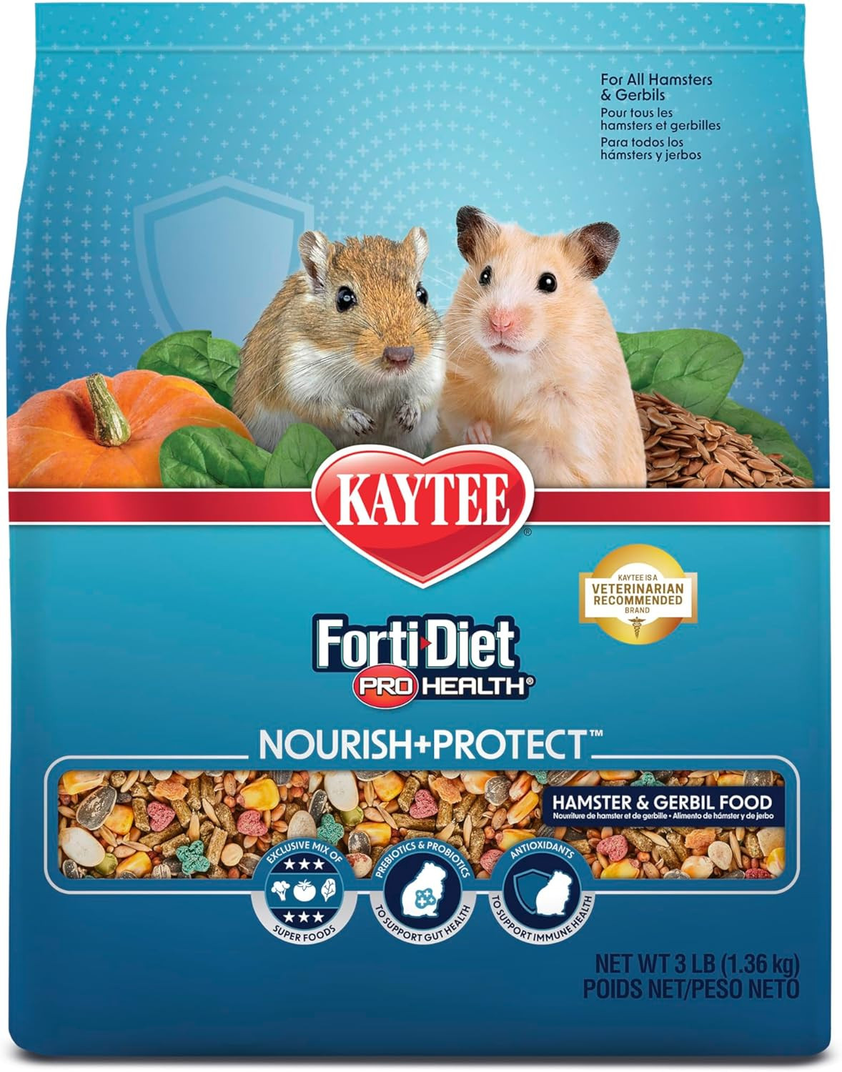 Forti-Diet Pro Health Hamster & Gerbil Food, 3 lbs, Nutritio