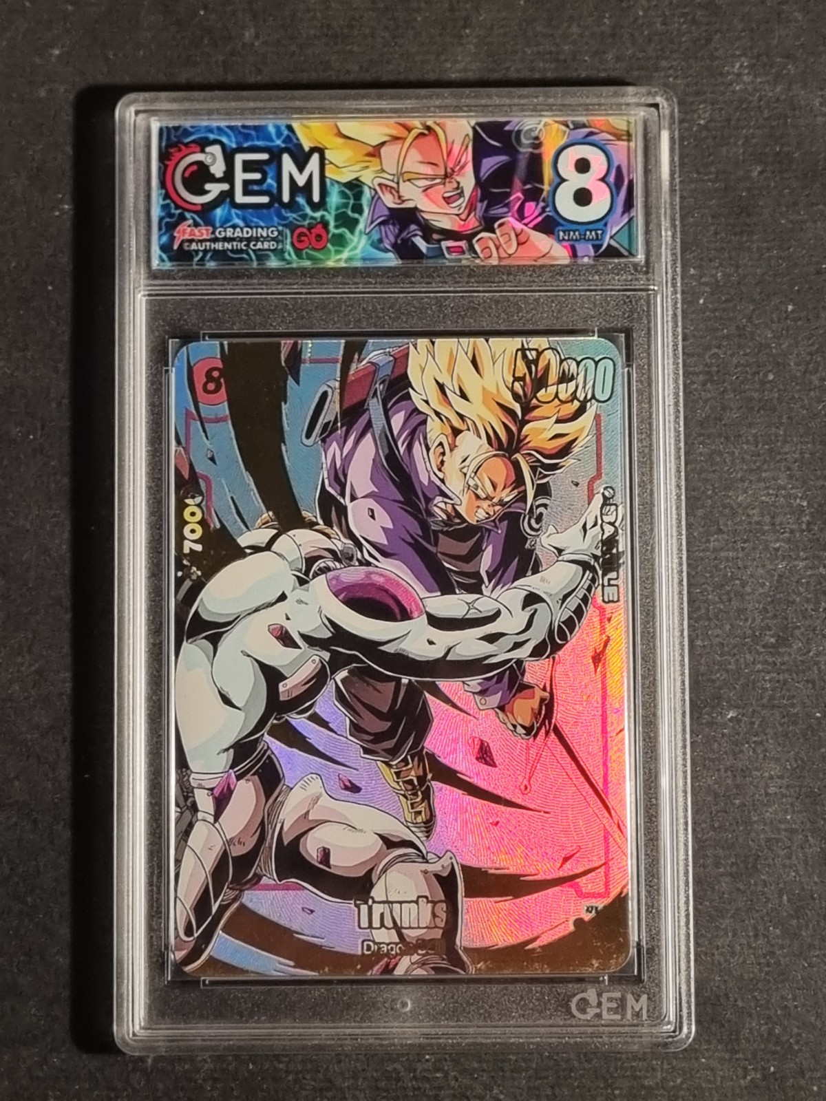 TRUNKS SUPER SAIYAN - FRIEZA - DRAGON BALL Z - GRADED CARD 8 - NO PSA BGS - HOLO