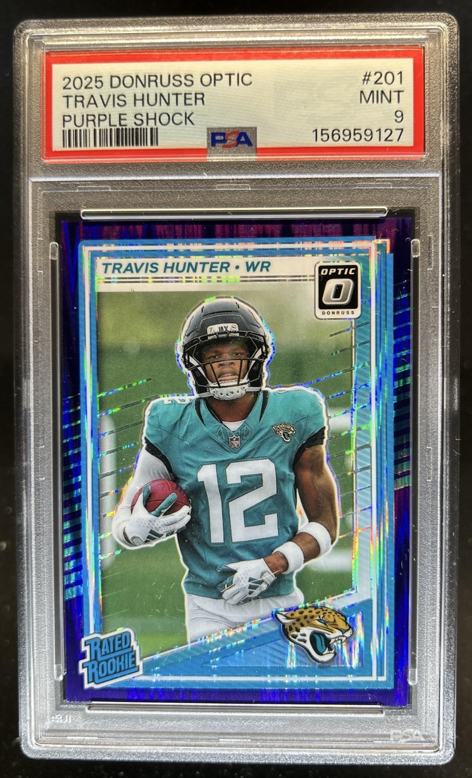 Travis Hunter Panini Donruss Optic #201 Purple Shock