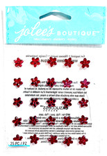 Red Flower Stickers Scrapbooking Gems Card Journal Embellishment