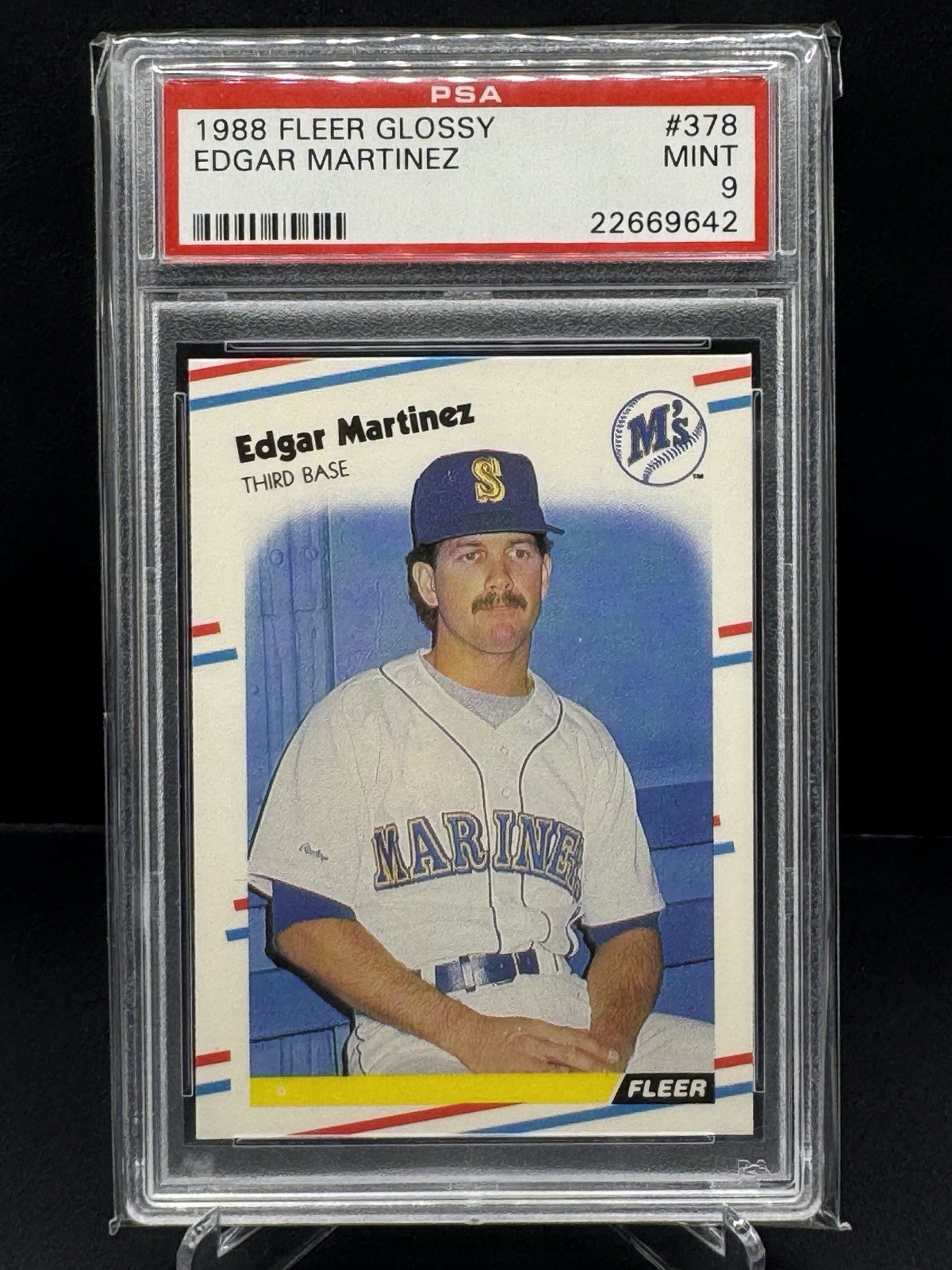 1988 Fleer Glossy Edgar Martinez #378 PSA 9