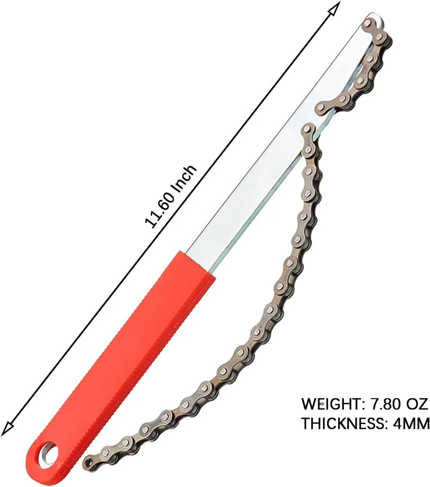Ferramenta de remoção de roda livre de bicicleta com chicote de corrente e ferramentas de remoção de roda dentada de bicicleta - Imagem 2 de 4