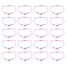 Cheerleader Gifts, 20 Pcs Cheer Bracelet Cheerleading Charm Bracelet, Pink