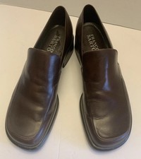 Franco Sarto Flex Brown Leather Slip-on Shoes Womens 6B Loafer