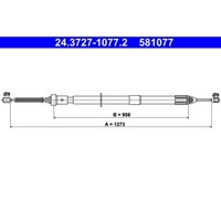 Seilzug Feststellbremse ATE 24.3727-1077.2 FüR Renault Twingo II
