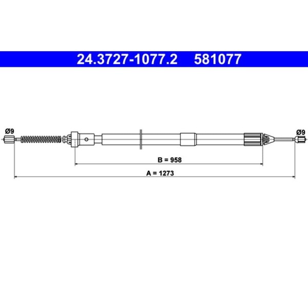 Seilzug Feststellbremse ATE 24.3727-1077.2 FüR Renault Twingo II-image