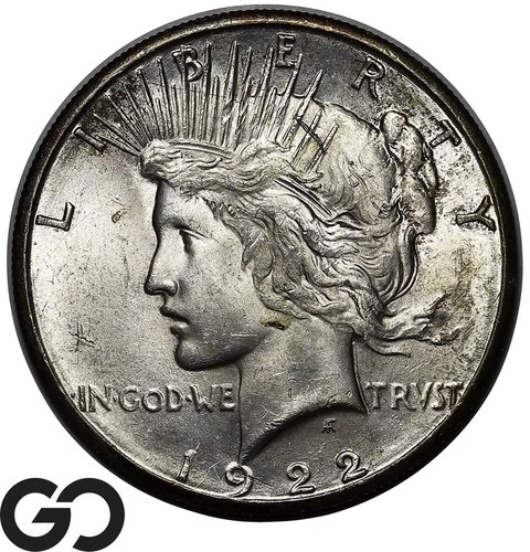 1922-S Peace Dollar, Toner, Nice Choice Gem BU++ San Francisco Issue