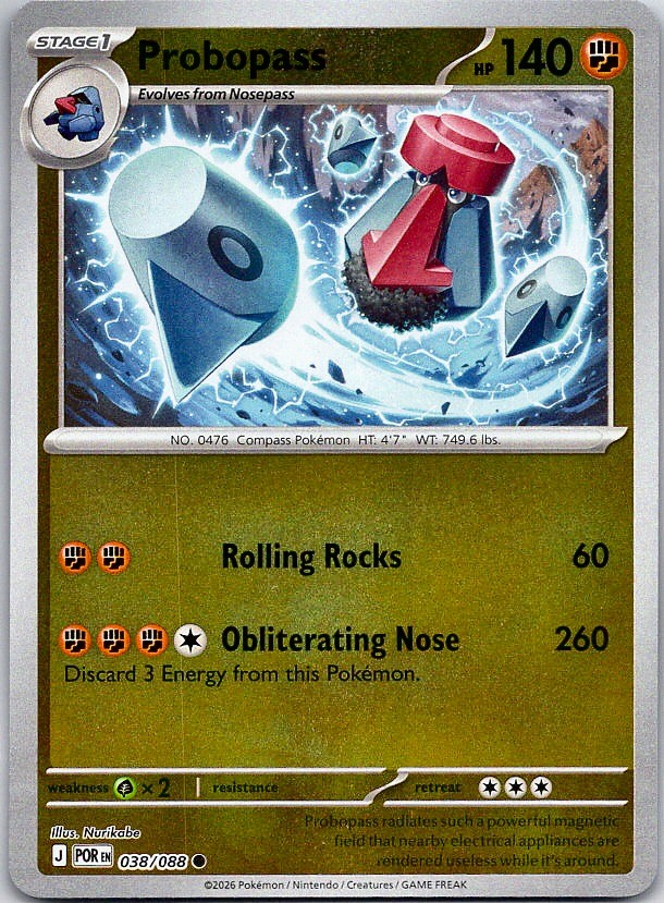 Probopass - Perfect Order (NM) Reverse Holo 38/88 Fighting Stage 1 #476