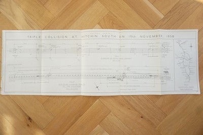 1958 Hitchin South Station London Midland Region Eisenbahn Gleiskarte Diagramm