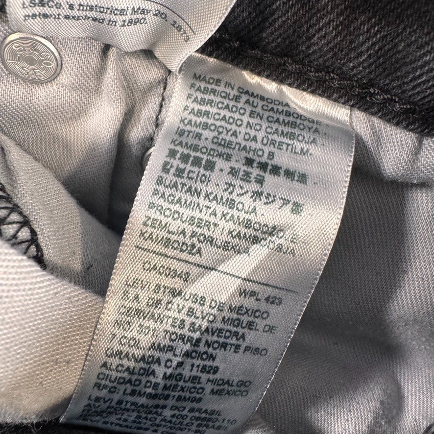 Levi's Jeans 502 Mens 34x32 Slim Tapered Fit Flex Black Denim Distressed Work thumbnail 9