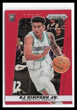 2024-25 Panini Prizm Deca Red #139 KJ Simpson Jr. #/199 Charlotte Hornets RC QW