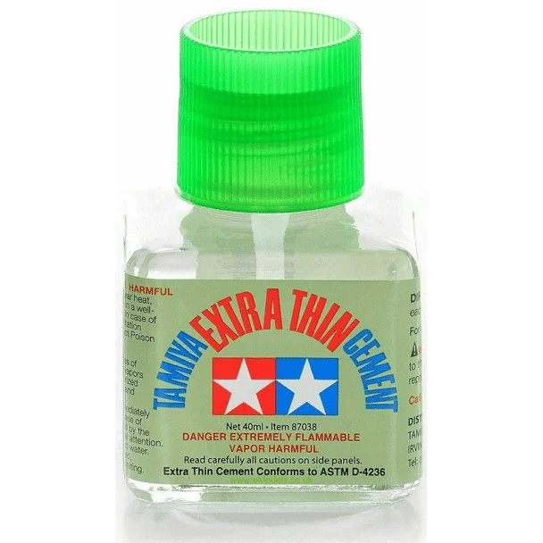 Tamiya Extra Thin Polystyrene Cement For Plastic Models 40ml Glass Jar - 87038 - Image 3