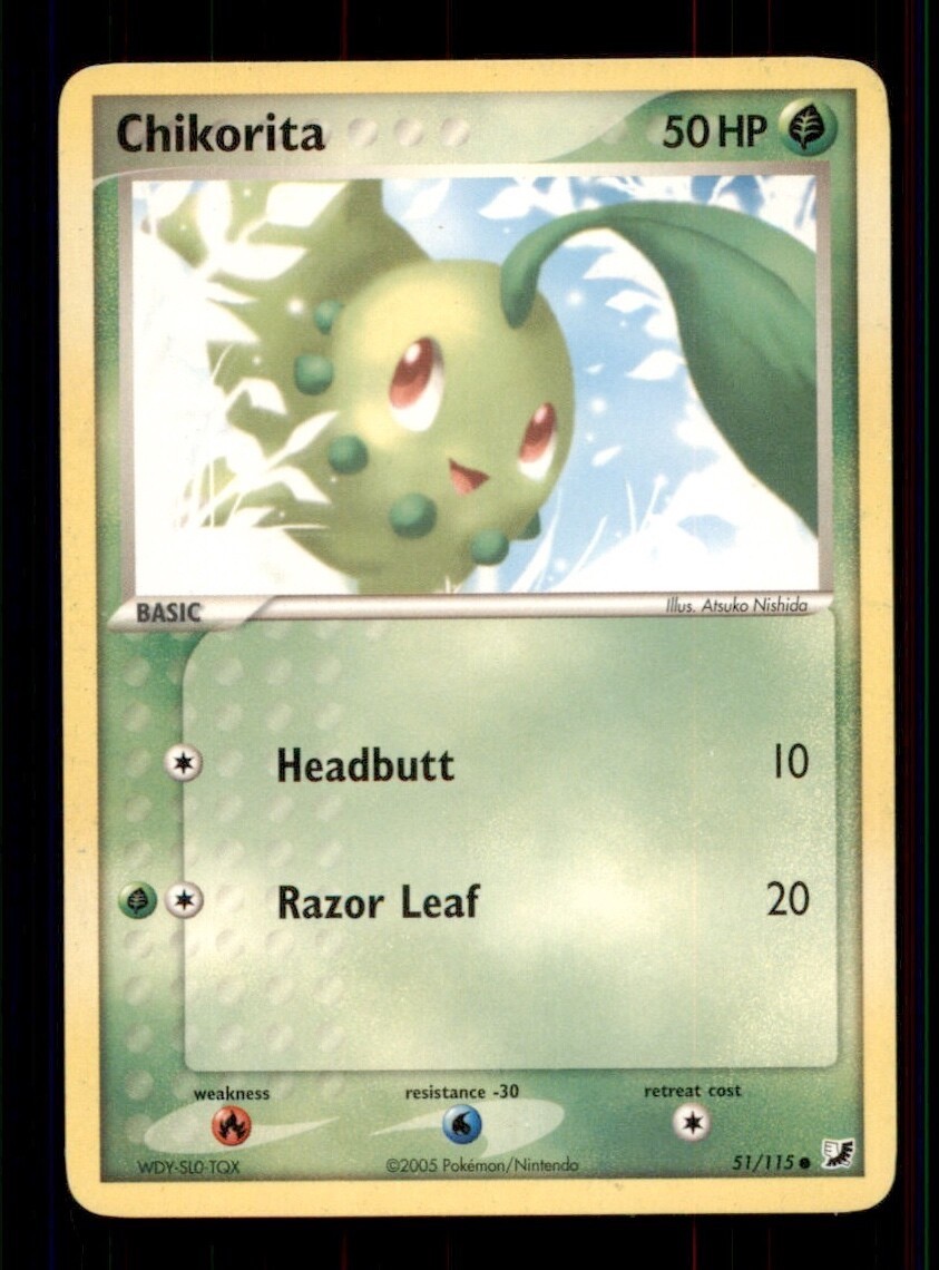 3X Pokemon Card Chikorita (EX Unseen Forces) 51/115 MODERATELY PLAYED Common TCG