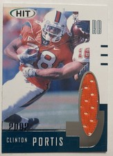 2002 Sage HIT Clinton Portis Jersey Worn Rookie Card U of Miami J8. rookie card picture