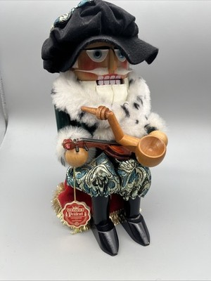 Steinbach Nutcracker Old King Cole 1840 LE Tag 12'' violin Fiddle Pipe
