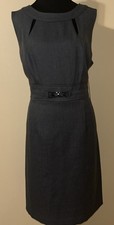 NWT Chelsea Rose Dress Size 14 Sleeveless Charcoal Grey Buckle Front Design