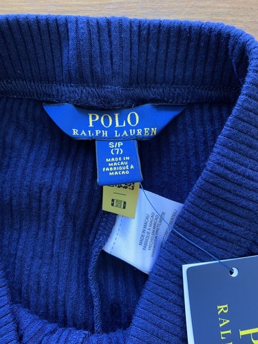 NWT Polo Ralph Lauren Girls Leggings Ribbed Stretch Navy Blue Size S(7) - Picture 3 of 6