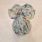 VINTAGE Fratelli Toso Confetti Ruffle Edge 8" Murano Glass Vase