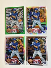 2023 Topps Chrome Bubba Thompson GREEN SONAR REFRACTOR x 4 SSP #/99 RC 1 Rangers