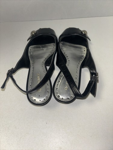 BCBG Girls black high heels women's shoes, peep toe, Sz 7.5, good condition - Picture 5 of 8