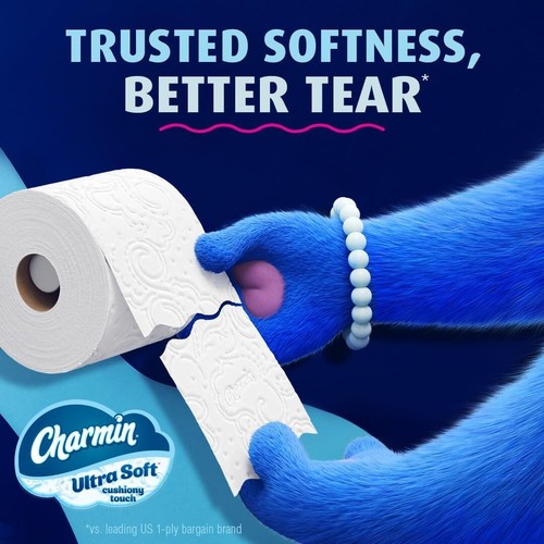 Charmin Ultra Soft Cushiony Touch Toilettenpapier, 18 Mega Rollen = 90 normale Rollen - Bild 9 von 10