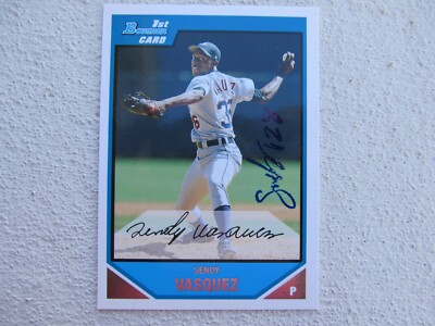 Tigers Sendy Vasquez Signed Autographed 2007 Bowman 1st Card Mint
