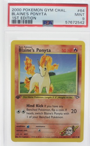 Blaine's Ponyta (1st Edition) graded PSA 9 for sale on eBay