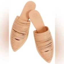 Tory Burch Sienna Pointy Toe Mule In Natural Vachetta Size 6.5