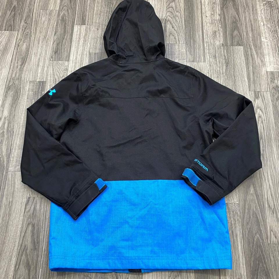 UNDER ARMOUR Cold Gear Infrarrojo Negro/Azul Capucha Abrigo Básico Chaqueta Juvenil Talla M Foto 3 de 4