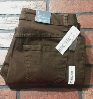 Cherokee Relaxed Fit Women's Brown Capri Pants Size