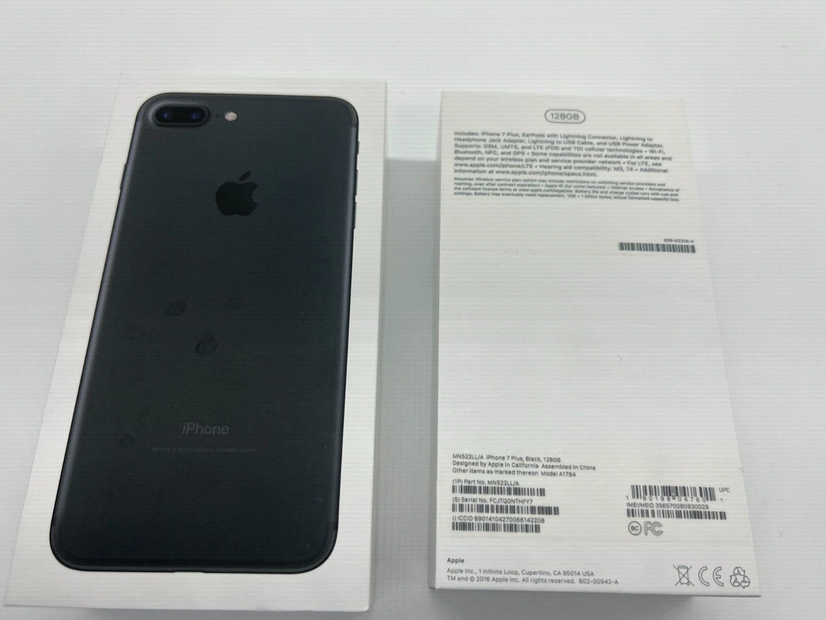 Apple iPhone 7 Plus Black 128GB - EMPTY BOX ONLY | eBay
