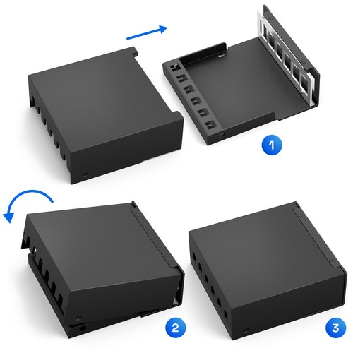Patchpanel für Keystone Module 4 | 6 | 8 | 12 | 16-Port grau/schwarz Aufputz - Afbeelding 62 van 95