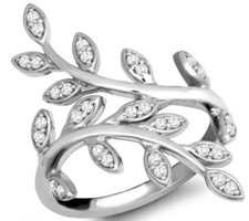 9ct white gold 0.25ct natural diamond leaf ring cluster new hallmarked boxed