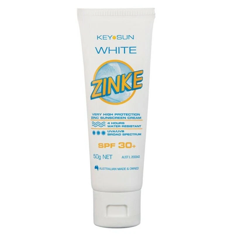 Key Sun White Zinke SPF 30+ Sunscreen Cream 50g Broad Spectrum Zinc Protection
