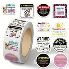 100 THANK YOU 1" ASSORTED STICKERS LABELS SEALS FEEDBACK WARNING Small Business