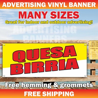 QUESA BIRRIA Advertising Banner Vinyl Mesh Sign de res de pollo tacos mexican